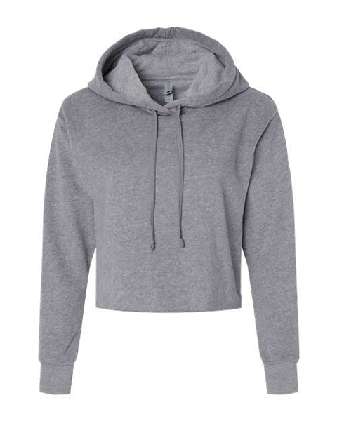 Next Level 9384 Women's Laguna Sueded Raw Edge Crop Hoodie Sweatshirt
