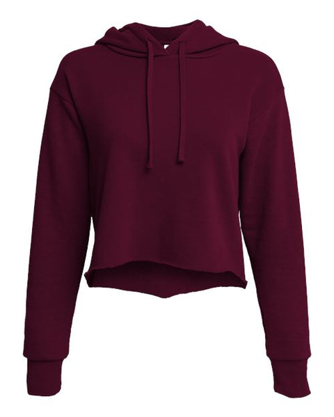 Next Level 9384 Women's Laguna Sueded Raw Edge Crop Hoodie Sweatshirt