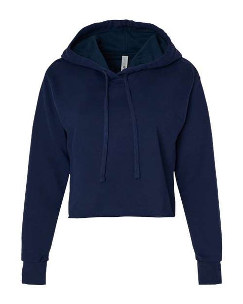 Next Level 9384 Women's Laguna Sueded Raw Edge Crop Hoodie Sweatshirt