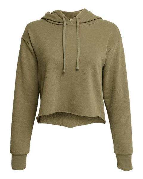 Next Level 9384 Women's Laguna Sueded Raw Edge Crop Hoodie Sweatshirt