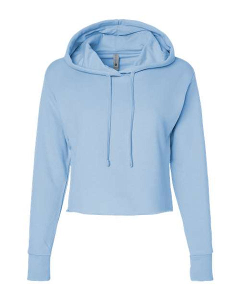 Next Level 9384 Women's Laguna Sueded Raw Edge Crop Hoodie Sweatshirt