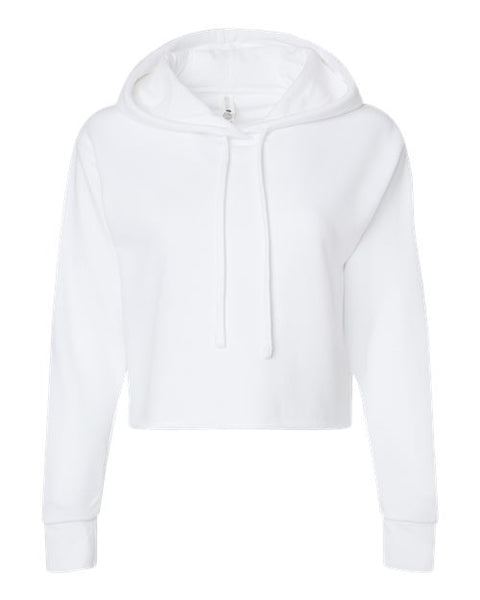 Next Level 9384 Women's Laguna Sueded Raw Edge Crop Hoodie Sweatshirt