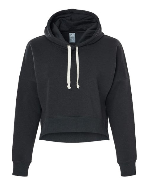 J. America 8853 Women's Crop Hooded Sweatshirt