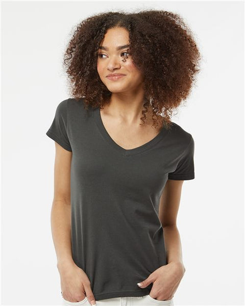 Tultex 214 Women's Fine Jersey V-Neck T-Shirt