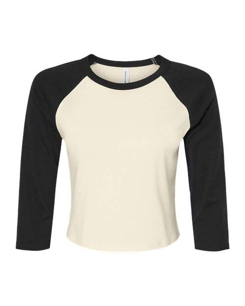 BELLA + CANVAS 1200 Women's Micro Rib Three-Quarter Raglan Sleeve Baby Tee