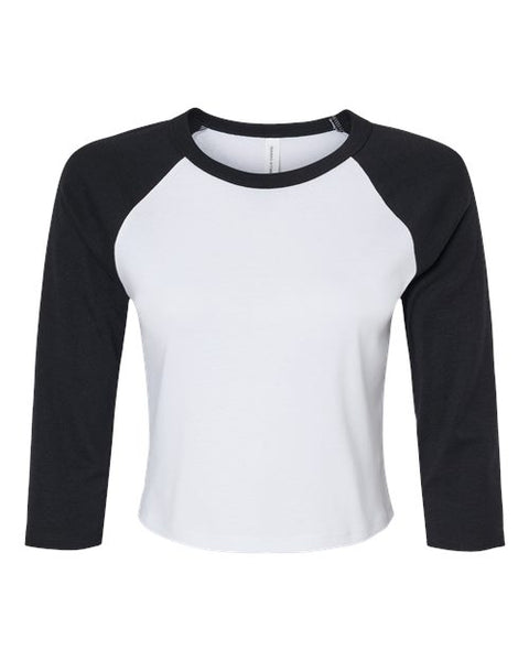 BELLA + CANVAS 1200 Women's Micro Rib Three-Quarter Raglan Sleeve Baby Tee