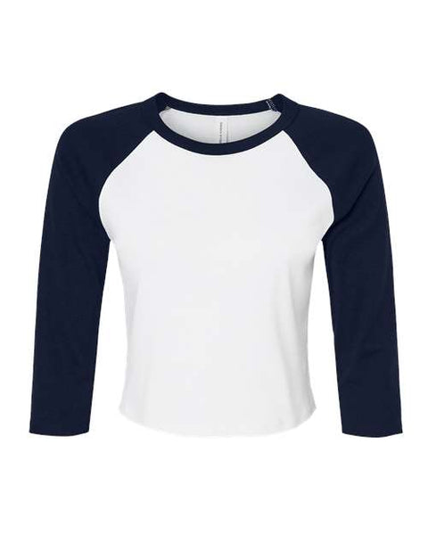 BELLA + CANVAS 1200 Women's Micro Rib Three-Quarter Raglan Sleeve Baby Tee