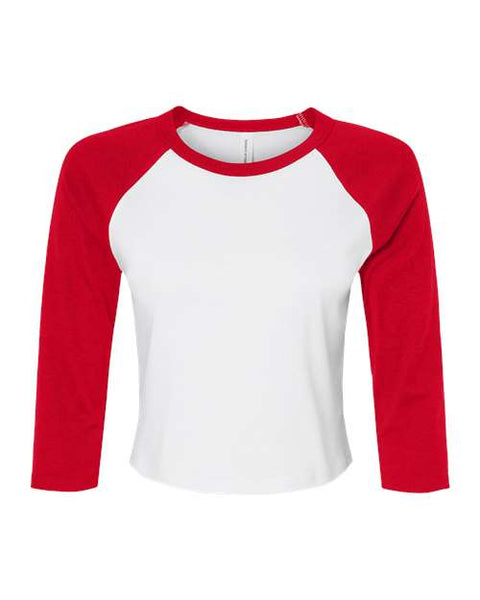 BELLA + CANVAS 1200 Women's Micro Rib Three-Quarter Raglan Sleeve Baby Tee