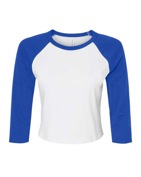 BELLA + CANVAS 1200 Women's Micro Rib Three-Quarter Raglan Sleeve Baby Tee