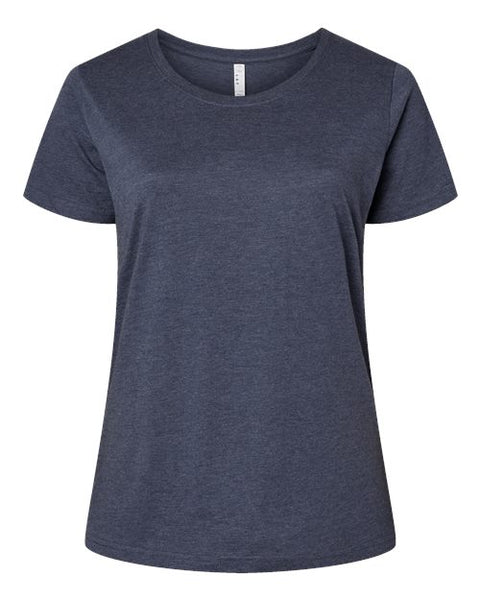 LAT 3816 Women's Curvy Collection Fine Jersey Tee