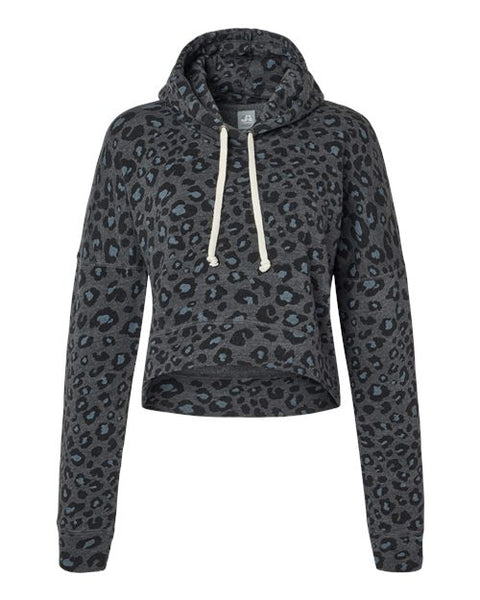 J. America 8853 Women's Crop Hooded Sweatshirt