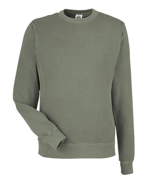 J. America 8731 Unisex Pigment-Dyed Fleece Crewneck Sweatshirt