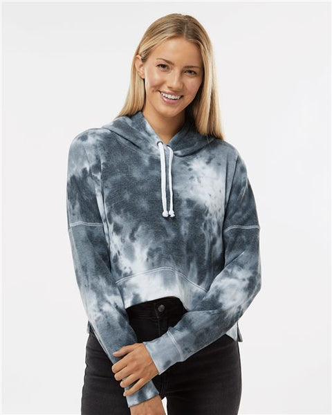 J. America 8853 Women's Crop Hooded Sweatshirt