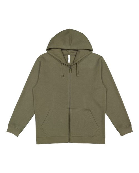 LAT 6927 Unisex Full-Zip Fleece Hoodie Sweatshirt