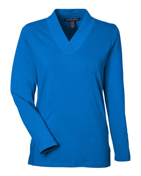 Devon & Jones DP121W Women's Raleigh Shawl Collar Knit Top