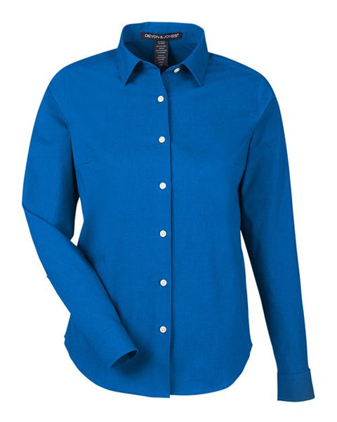 Devon & Jones DG505W Women's CrownLux Performance Spencer Poplin Dress Shirt