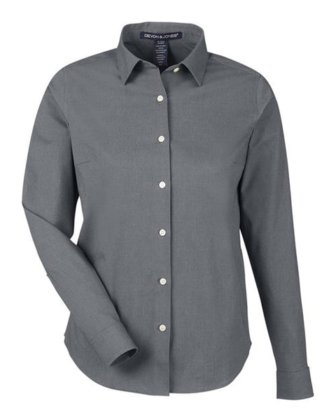Devon & Jones DG505W Women's CrownLux Performance Spencer Poplin Dress Shirt