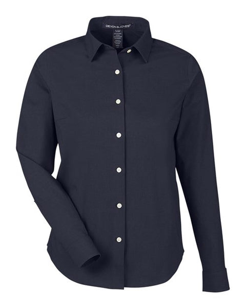 Devon & Jones DG505W Women's CrownLux Performance Spencer Poplin Dress Shirt