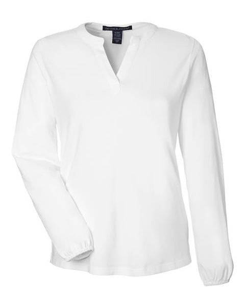 Devon & Jones DP122W Women's Raleigh Half-Placket Knit Top