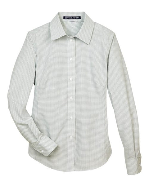 Devon & Jones DG510W Women's Crown Collection Micro Tattersall Woven Dress Shirt