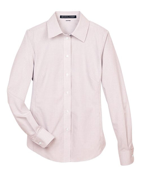 Devon & Jones DG510W Women's Crown Collection Micro Tattersall Woven Dress Shirt