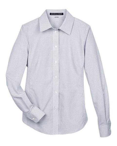 Devon & Jones DG510W Women's Crown Collection Micro Tattersall Woven Dress Shirt