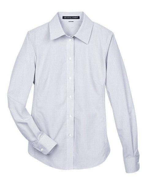 Devon & Jones DG510W Women's Crown Collection Micro Tattersall Woven Dress Shirt