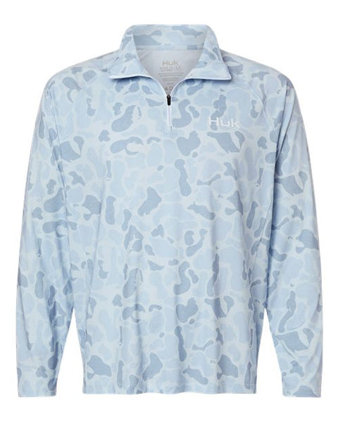 HUK H1200720 Men's Airweight KC Printed Quarter-Zip Pullover