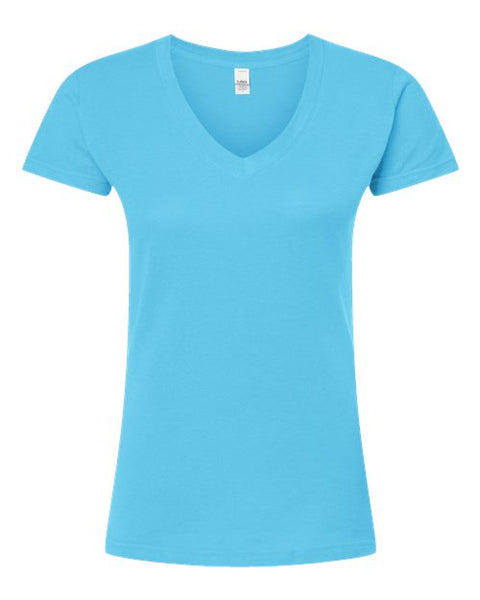 Tultex 214 Women's Fine Jersey V-Neck T-Shirt