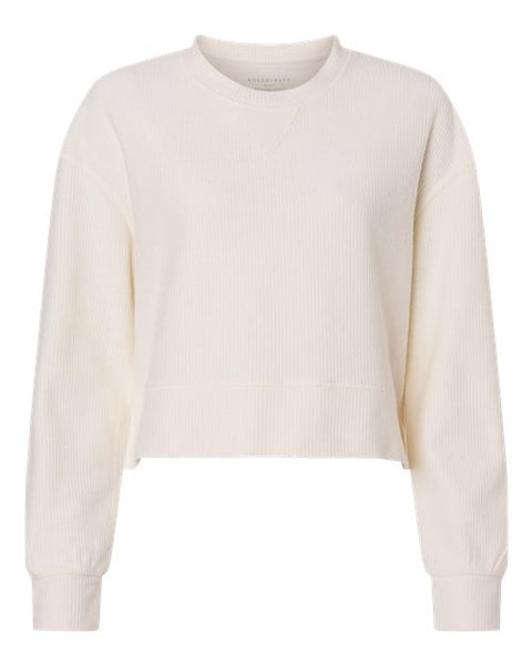 Boxercraft BW5102 Women's Ribbed Knit Cropped Boxy Crew