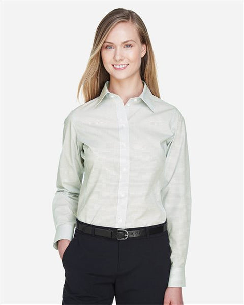 Devon & Jones DG510W Women's Crown Collection Micro Tattersall Woven Dress Shirt