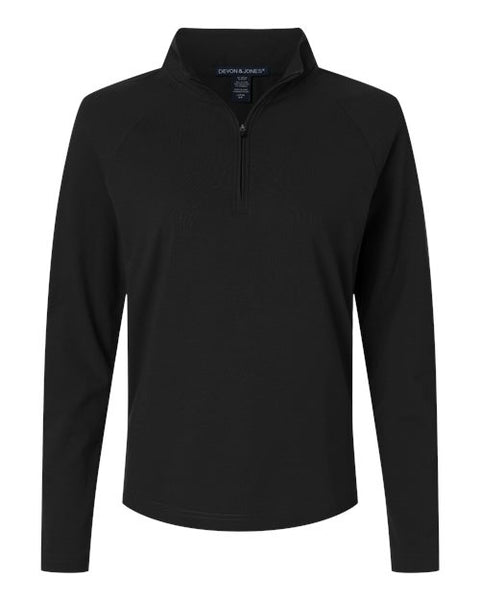 Devon & Jones DG402W Women's Seaton Pebble Textured Quarter-Zip Pullover