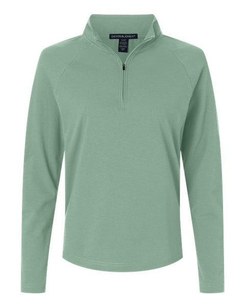 Devon & Jones DG402W Women's Seaton Pebble Textured Quarter-Zip Pullover