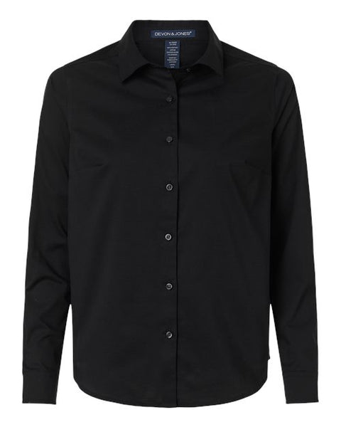 Devon & Jones DG505W Women's CrownLux Performance Spencer Poplin Dress Shirt