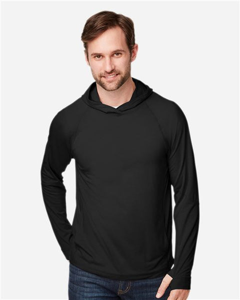 North End NE105 Unisex JAQ Stretch Performance Hooded Long Sleeve T-Shirt