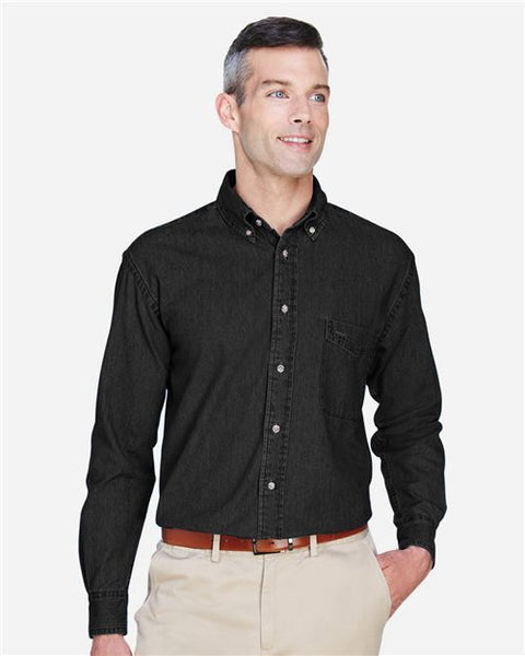 Harriton M550T Men's Tall Denim Shirt