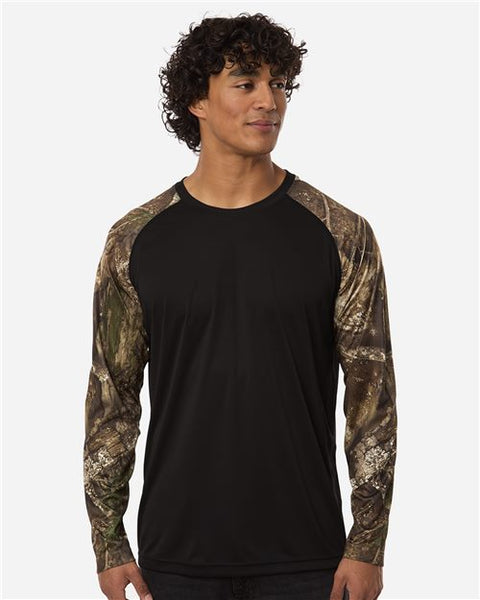 RealTree RT3104 Unisex Realtree Performance Colorblocked Long Sleeve T-Shirt