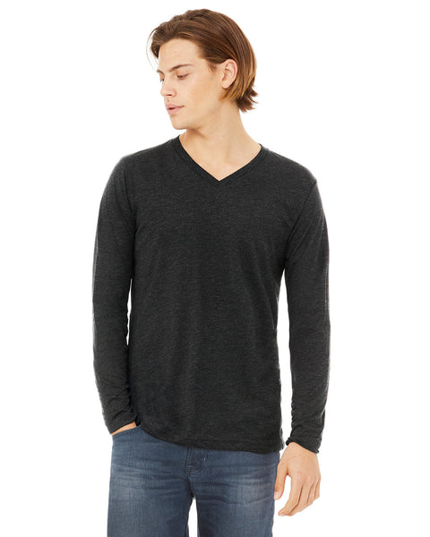 Bella + Canvas 3425 Unisex Jersey Long-Sleeve V-Neck T-Shirt