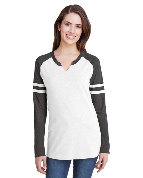 LAT 3534 Ladies' Gameday Mash-Up Long Sleeve Fine Jersey T-Shirt