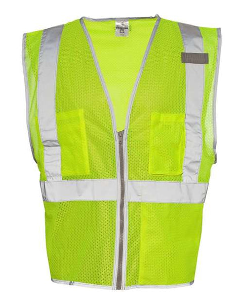 Kishigo 1507 Premium Brilliant Series Three-Pocket Zippered Mesh Vest