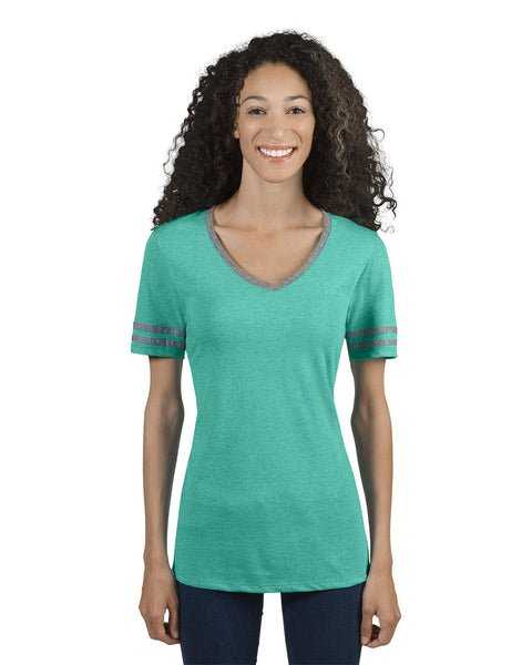 Jerzees 602WVR Ladies' TRI-BLEND Varsity V-Neck T-Shirt