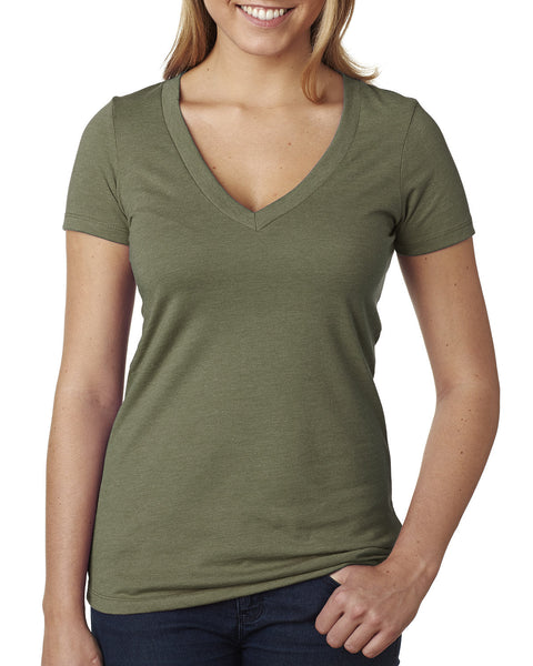 Next Level 6640 Ladies' CVC Deep V-Neck T-Shirt