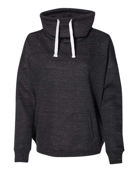 J. America 8673 Womens Mlange Fleece Cowl Neck Sweatshirt