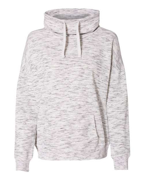 J. America 8673 Womens Mlange Fleece Cowl Neck Sweatshirt