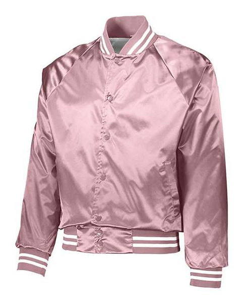 Augusta Sportswear 3610 Unisex Satin Baseball Jacket Striped Trim