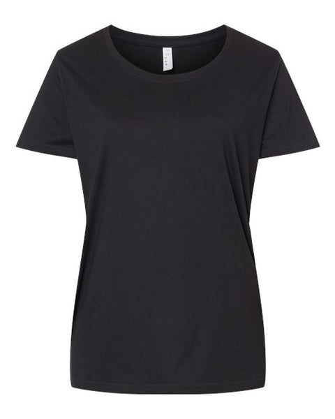 LAT 3816 Women's Curvy Collection Fine Jersey Tee