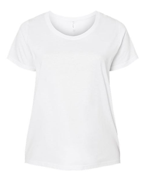 LAT 3816 Women's Curvy Collection Fine Jersey Tee