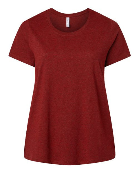 LAT 3816 Women's Curvy Collection Fine Jersey Tee