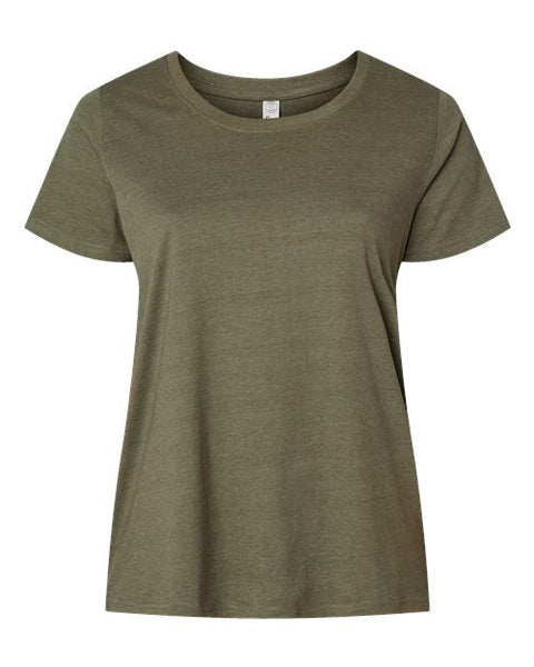 LAT 3816 Women's Curvy Collection Fine Jersey Tee