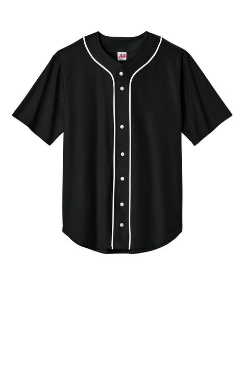 A4 A4N4184 Short Sleeve Full-Button Baseball Top N4184